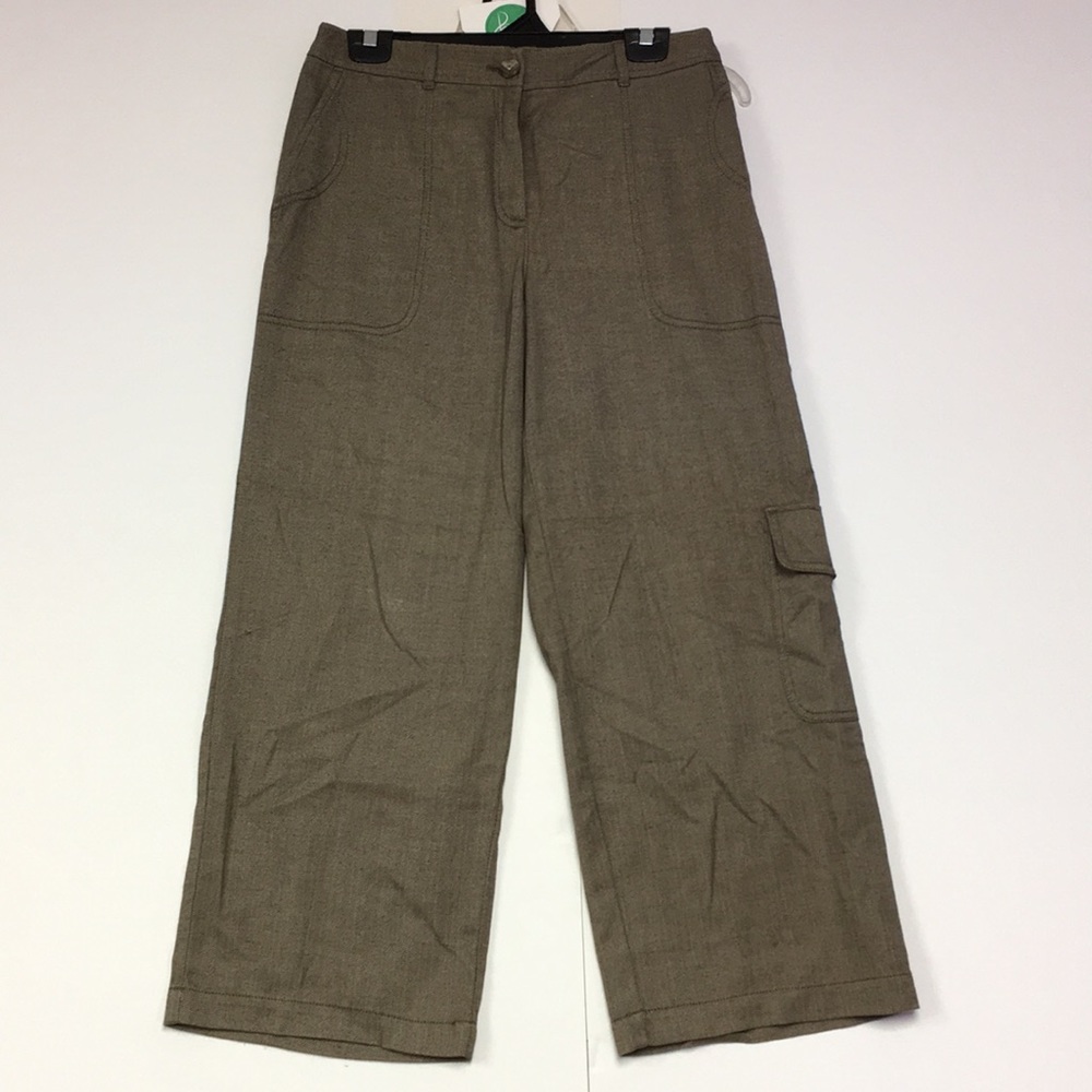 Herringbone Wide-Leg Trousers, Size 8